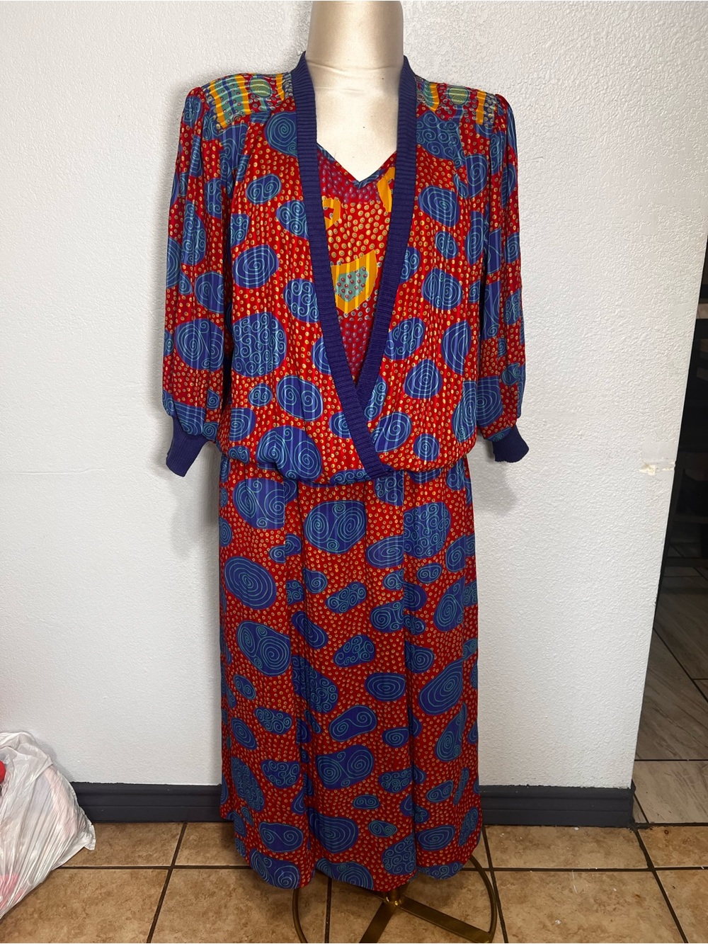 Vintage 70”colorful maxi dress